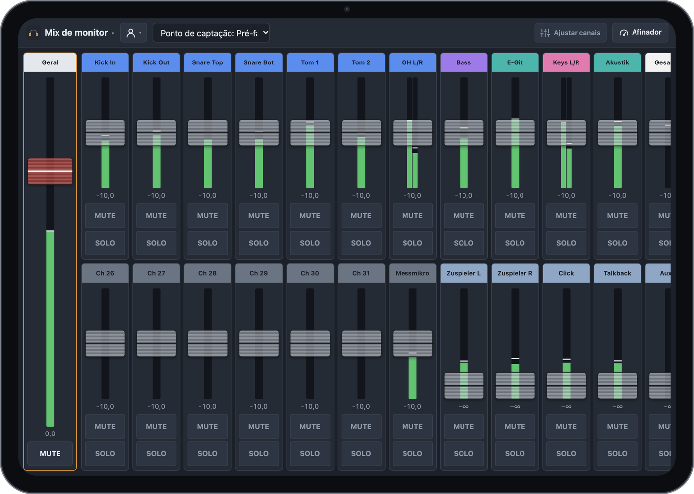 Mix de monitor num iPad